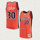 Stephen Curry NO 30 Camiseta Golden State Warriors Mitchell & Ness 2009-10 Naranja