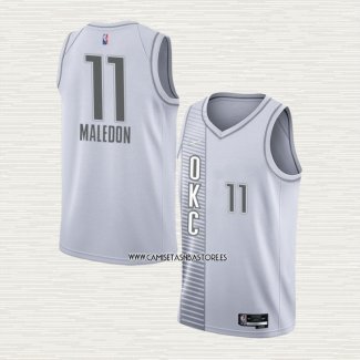 Theo Maledon NO 11 Camiseta Oklahoma City Thunder Ciudad 2021-22 Blanco