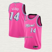 Tyler Herro NO 14 Camiseta Miami Heat Earned 2018-19 Rosa