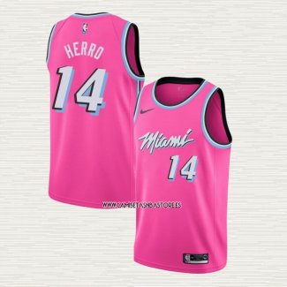 Tyler Herro NO 14 Camiseta Miami Heat Earned 2018-19 Rosa