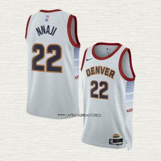 Zeke Nnaji NO 22 Camiseta Denver Nuggets Ciudad 2022-23 Blanco