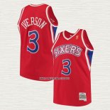 Allen Iverson NO 3 Camiseta Philadelphia 76ers Mitchell & Ness 1996-97 Rojo