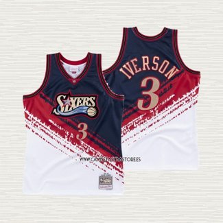 Allen Iverson NO 3 Camiseta Philadelphia 76ers Mitchell & Ness Negro