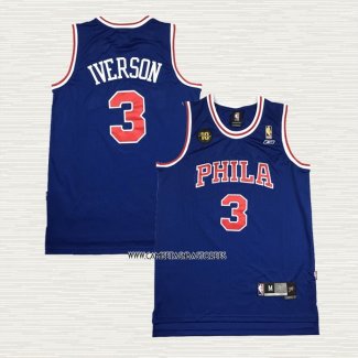 Allen Iverson NO 3 Camiseta Philadelphia 76ers Retro 10th Azul