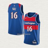 Anthony Gill NO 16 Camiseta Washington Wizards Ciudad 2021-22 Azul