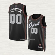 Camiseta Detroit Pistons Personalizada Ciudad 2023-24 Negro