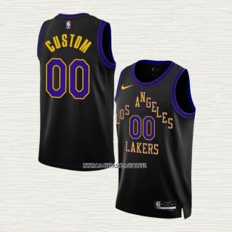 Camiseta Los Angeles Lakers Personalizada Ciudad 2023-24 Negro