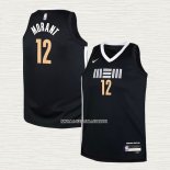 Camiseta Nino Memphis Grizzlies Ja Morant NO 12 Ciudad 2023-24 Negro