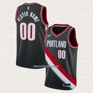 Camiseta Portland Trail Blazers Personalizada Icon 2020-21 Negro