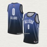 Damian Lillard NO 0 Camiseta Portland Trail Blazers All Star 2023 Azul