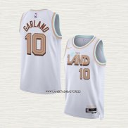 Darius Garland NO 10 Camiseta Cleveland Cavaliers Ciudad 2022-23 Blanco