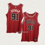 Dennis Rodman NO 91 Camiseta Chicago Bulls Icon Autentico Rojo