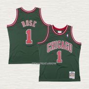 Derrick Rose NO 1 Camiseta Chicago Bulls Mitchell & Ness 2008-09 Verde2