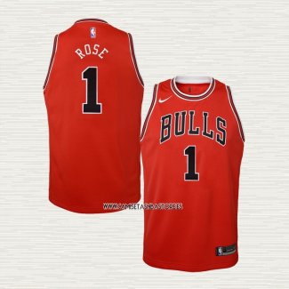 Derrick Rose NO 1 Camiseta Nino Chicago Bulls Icon Rojo