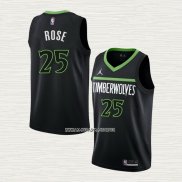 Derrick Rose NO 25 Camiseta Minnesota Timberwolves Statement 2022-23 Negro