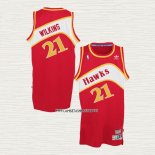 Dominique Wilkins NO 21 Camiseta Atlanta Hawks Retro Rojo