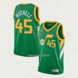Donovan Mitchell NO 45 Camiseta Utah Jazz Earned 2020-21 Verde