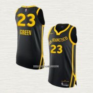 Draymond Green NO 23 Camiseta Golden State Warriors Ciudad Autentico 2023-24 Negro