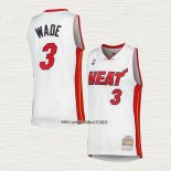 Dwyane Wade NO 3 Camiseta Miami Heat Mitchell & Ness 2005-06 Blanco