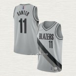 Enes Kanter NO 11 Camiseta Portland Trail Blazers Earned 2020-21 Gris