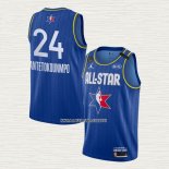 Giannis Antetokounmpo NO 24 Camiseta Milwaukee Bucks All Star 2020 Azul