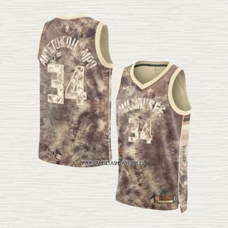 Giannis Antetokounmpo NO 34 Camiseta Milwaukee Bucks Select Series 2023 Marron