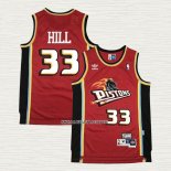 Grant Hill NO 33 Camiseta Detroit Pistons Retro Rojo