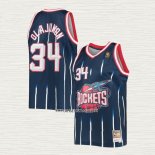 Hakeem Olajuwon NO 34 Camiseta Houston Rockets Mitchell & Ness Azul
