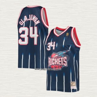 Hakeem Olajuwon NO 34 Camiseta Houston Rockets Mitchell & Ness Azul