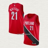 Hassan Whiteside NO 21 Camiseta Portland Trail Blazers Statement Rojo