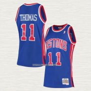Isiah Thomas NO 11 Camiseta Detroit Pistons Mitchell & Ness 1988-89 Azul