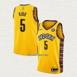 Jason Kidd NO 5 Camiseta Brooklyn Nets Ciudad 2020-21 Amarillo