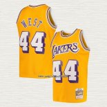 Jerry West NO 44 Camiseta Los Angeles Lakers Mitchell & Ness 1971-72 Amarillo