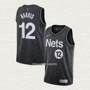 Joe Harris NO 12 Camiseta Brooklyn Nets Earned 2020-21 Negro