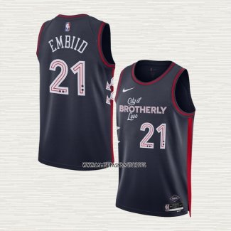 Joel Embiid NO 21 Camiseta Philadelphia 76ers Ciudad 2023-24 Azul