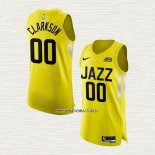 Jordan Clarkson NO 00 Camiseta Utah Jazz Icon Autentico 2022-23 Amarillo