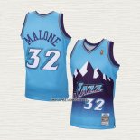 Karl Malone NO 32 Camiseta Utah Jazz Mitchell & Ness 1996-97 Azul