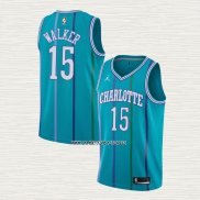 Kemba Walker NO 15 Camiseta Charlotte Hornets Hardwood Classics 2017-18 Verde