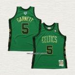 Kevin Garnett NO 5 Camiseta Boston Celtics Hardwood Classics Throwback Hall of Fame Verde