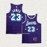 Kobe Bryant NO 23 Camiseta Los Angeles Lakers Ciudad Edition 2021-22 Violeta