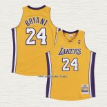 Kobe Bryant NO 24 Camiseta Los Angeles Lakers Mitchell & Ness Amarillo