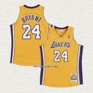 Kobe Bryant NO 24 Camiseta Los Angeles Lakers Mitchell & Ness Amarillo