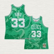 Larry Bird NO 33 Camiseta Boston Celtics Throwback Asian Heritage 1985-86 Verde