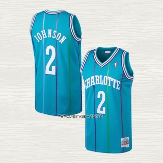 Larry Johnson NO 2 Camiseta Charlotte Hornets Hardwood Classics 1992-93 Verde