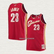 LeBron James NO 23 Camiseta Cleveland Cavaliers Mitchell & Ness 2003-04 Rojo