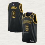 LeBron James NO 6 Camiseta Los Angeles Lakers Mamba 2021-22 Negro