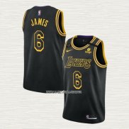 LeBron James NO 6 Camiseta Los Angeles Lakers Mamba 2021-22 Negro