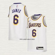 LeBron James NO 6 Camiseta Nino Los Angeles Lakers Association 2022-23 Blanco