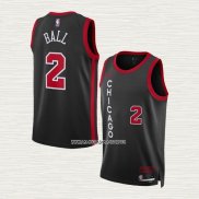 Lonzo Ball NO 2 Camiseta Chicago Bulls Ciudad 2023-24 Negro