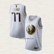 Luka Doncic NO 77 Camiseta Dallas Mavericks Golden Edition Blanco